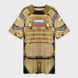 Футболка женская длинная Бронежилет- армия России, цвет: 3D-принт