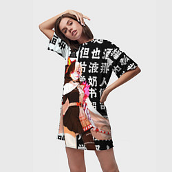 Футболка женская длинная Канао Демон Клинок рассекающий демонов, цвет: 3D-принт — фото 2