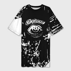 Футболка женская длинная Deftones - глаз, цвет: 3D-принт