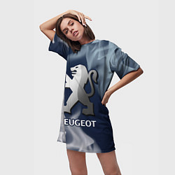 Футболка женская длинная ПЕЖО - Огонь, цвет: 3D-принт — фото 2