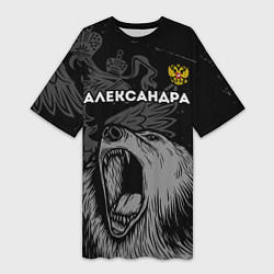 Женская длинная футболка Александра Россия Медведь