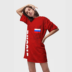 Футболка женская длинная RUSSIA - RED EDITION - SPORTWEAR, цвет: 3D-принт — фото 2