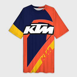 Футболка женская длинная KTM VINTAGE SPORTWEAR, цвет: 3D-принт