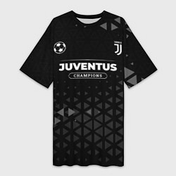 Футболка женская длинная Juventus Форма Champions, цвет: 3D-принт