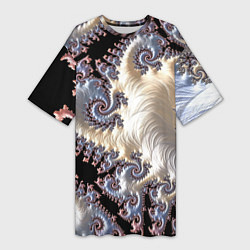 Женская длинная футболка Авангардный фрактальный паттерн Avant-garde fracta