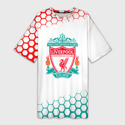Футболка женская длинная Liverpool соты, цвет: 3D-принт