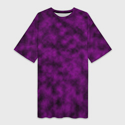 Футболка женская длинная Черно-пурпурная облачность, цвет: 3D-принт