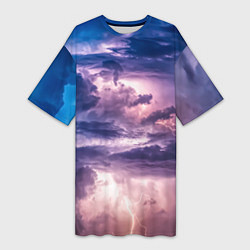 Женская длинная футболка Stormy sky