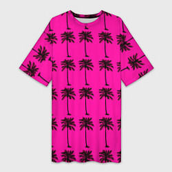 Женская длинная футболка TEXTURE OF PALM TREES IN COLOR