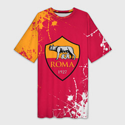 Футболка женская длинная Roma : рома брызги красок, цвет: 3D-принт