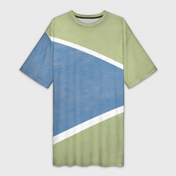 Женская длинная футболка Абстрактная геометрическая компиляция - Зелёный
