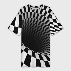 Женская длинная футболка Портал - оптическая иллюзия