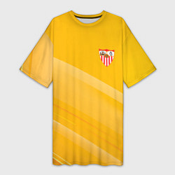 Футболка женская длинная Sevilla желтая абстракция, цвет: 3D-принт
