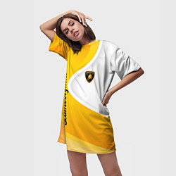 Футболка женская длинная Lamborghini : sport, цвет: 3D-принт — фото 2