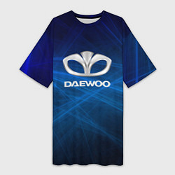 Футболка женская длинная Daewoo - лучи, цвет: 3D-принт