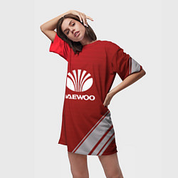 Футболка женская длинная Daewoo - sport, цвет: 3D-принт — фото 2