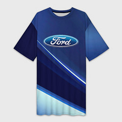 Футболка женская длинная Ford - абстракция, цвет: 3D-принт