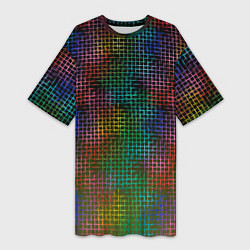 Женская длинная футболка Неоновый сетчатый узор
