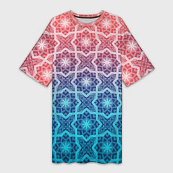 Футболка женская длинная Восточная мозаика, цвет: 3D-принт