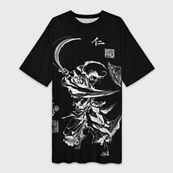 Футболка женская длинная Аниме Самурай Чамплу, цвет: 3D-принт