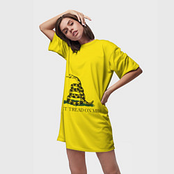 Футболка женская длинная Dont tread on me или Гадзденская змея, цвет: 3D-принт — фото 2