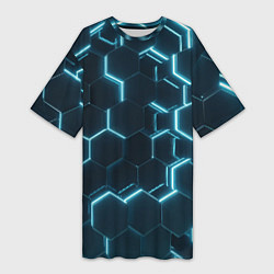 Футболка женская длинная Сияние сот, цвет: 3D-принт