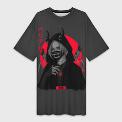 Футболка женская длинная Devil girl аниме, цвет: 3D-принт