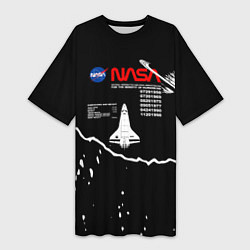 Футболка женская длинная Nasa - звёзды, цвет: 3D-принт