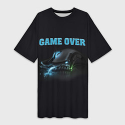 Футболка женская длинная Game over - доигрался, цвет: 3D-принт