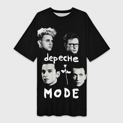 Футболка женская длинная Depeche Mode portrait, цвет: 3D-принт