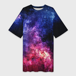Женская длинная футболка Космическая туманность Млечного пути