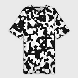 Футболка женская длинная Камуфляж Cowskin средний, цвет: 3D-принт