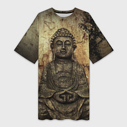Женская длинная футболка Статуя Будды