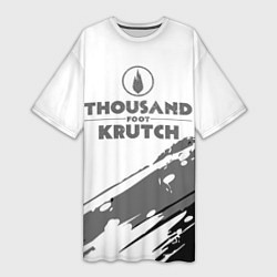 Футболка женская длинная Thousand Foot Krutch логотип, цвет: 3D-принт
