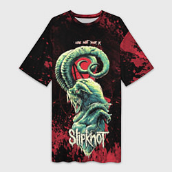 Женская длинная футболка Slipknot - козел