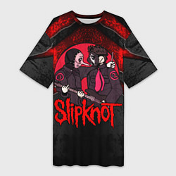 Футболка женская длинная Slipknot black and red, цвет: 3D-принт