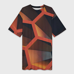 Женская длинная футболка Абстрактные шестигранные фигуры