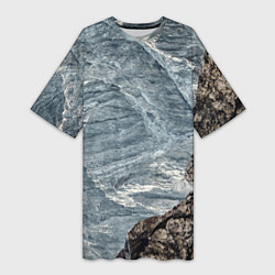 Женская длинная футболка Море и гора