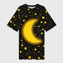 Женская длинная футболка Полумесяц и звезды