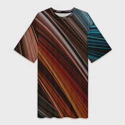 Женская длинная футболка Разноцветные геометрические линии
