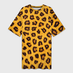 Женская длинная футболка Текстура леопарда