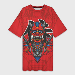 Женская длинная футболка Самурай - демон