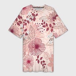 Женская длинная футболка Floral pattern