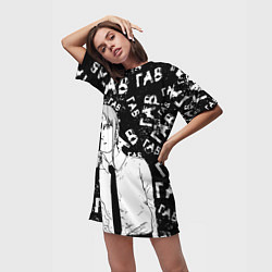 Футболка женская длинная Макима: гав-гав, цвет: 3D-принт — фото 2