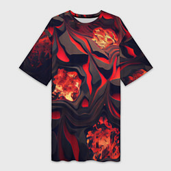 Женская длинная футболка Застывающая лава