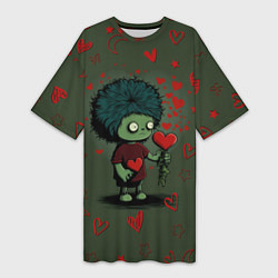 Футболка женская длинная Возьми сердце, цвет: 3D-принт