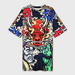 Женская длинная футболка Irazumi devil