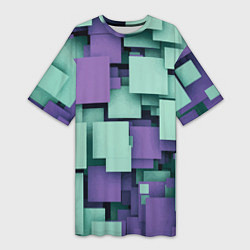 Футболка женская длинная Trendy geometric pattern, цвет: 3D-принт
