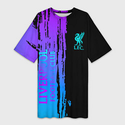 Футболка женская длинная Liverpool FC sport, цвет: 3D-принт