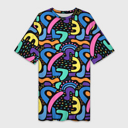 Женская длинная футболка Multicolored texture pattern